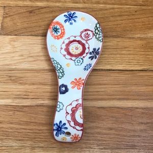 Pier 1 Kitchen Floral Hand Painted Spoon Rest